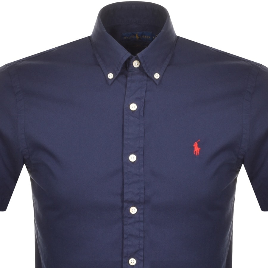 Alternative Image for ProductRalph Lauren Short Sleeved Slim Fit Shirt Navy2